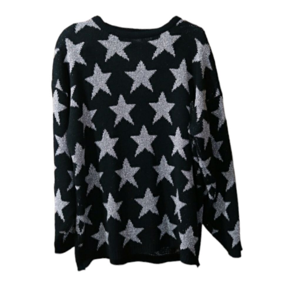 Sheridan Square Women’s Vintage Plus Size Star Knit Sweater Pullover Crewneck 20